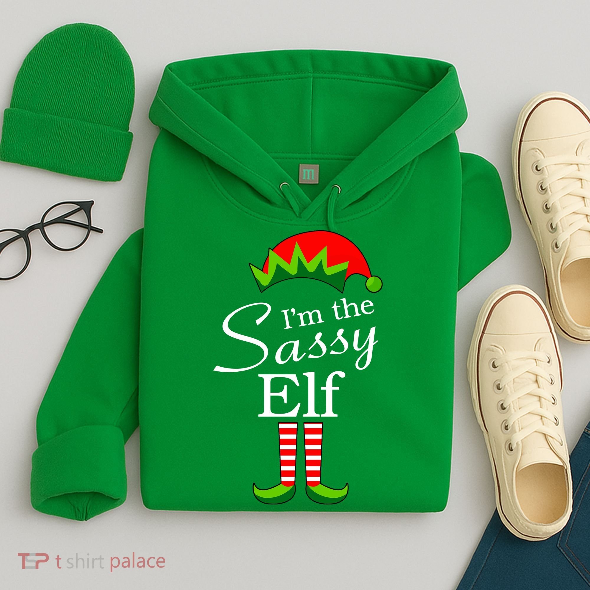 The Sassy Elf Funny Christmas Family Matching Hoodie