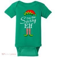The Sassy Elf Funny Christmas Family Matching Baby Bodysuit thumb 0