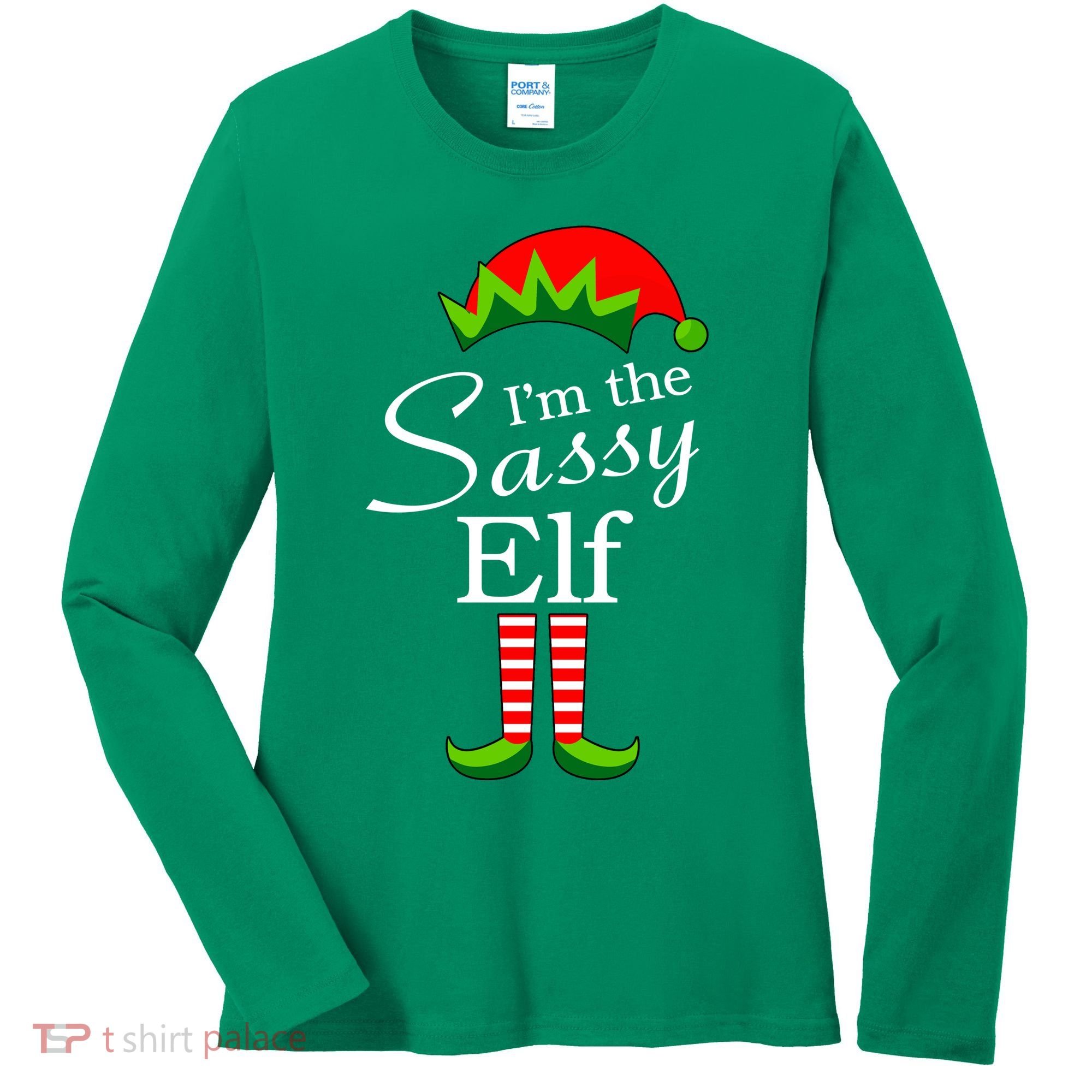 The Sassy Elf Funny Christmas Family Matching Women's Long Sleeve Shirt