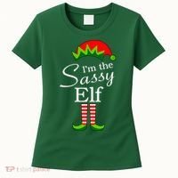 The Sassy Elf Funny Christmas Family Matching Women's T-Shirt thumb 0