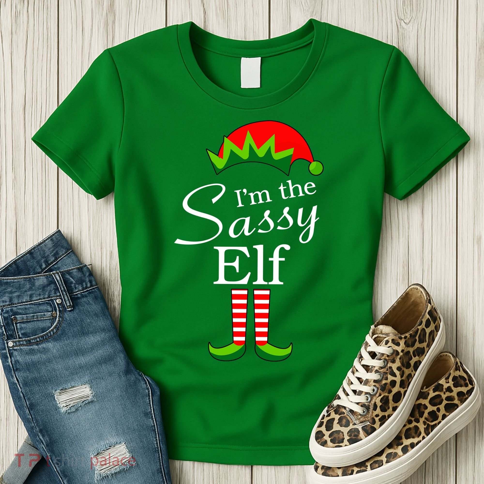 The Sassy Elf Funny Christmas Family Matching Women's T-Shirt