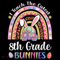 I Teach The Cutest 8th Grade Bunnies Teacher Easter Rainbow Cute Gift Coffee Mug thumb 5