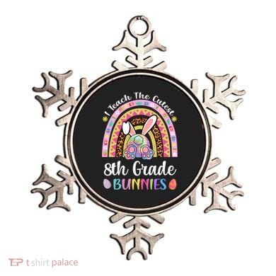 I Teach The Cutest 8th Grade Bunnies Teacher Easter Rainbow Cute Gift Ornament