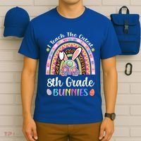 I Teach The Cutest 8th Grade Bunnies Teacher Easter Rainbow Cute Gift T-Shirt thumb 6