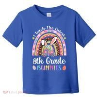 I Teach The Cutest 8th Grade Bunnies Teacher Easter Rainbow Cute Gift Toddler T-Shirt thumb 0