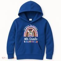I Teach The Cutest 8th Grade Bunnies Teacher Easter Rainbow Cute Gift Kids Hoodie thumb 0