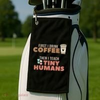 I Teach Tiny Hu Back To School Preschool Daycare Teacher Cool Gift Golf Towel thumb 2
