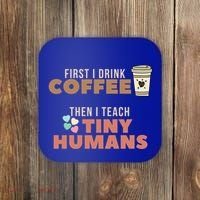 I Teach Tiny Hu Back To School Preschool Daycare Teacher Cool Gift Coaster thumb 0