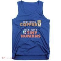 I Teach Tiny Hu Back To School Preschool Daycare Teacher Cool Gift Tank Top thumb 0
