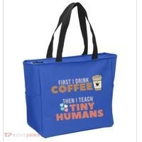I Teach Tiny Hu Back To School Preschool Daycare Teacher Cool Gift Tote Bag thumb 2