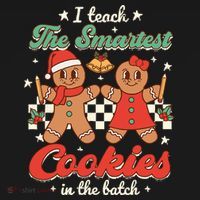 I Teach The Smartest Cookies In The Batch Teacher Christmas Bucket Hat thumb 4