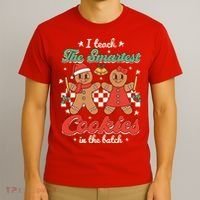 I Teach The Smartest Cookies In The Batch Teacher Christmas T-Shirt thumb 3