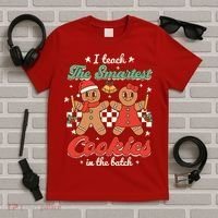 I Teach The Smartest Cookies In The Batch Teacher Christmas T-Shirt thumb 5