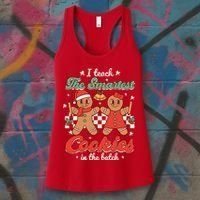 I Teach The Smartest Cookies In The Batch Teacher Christmas Women's Tank Top thumb 3