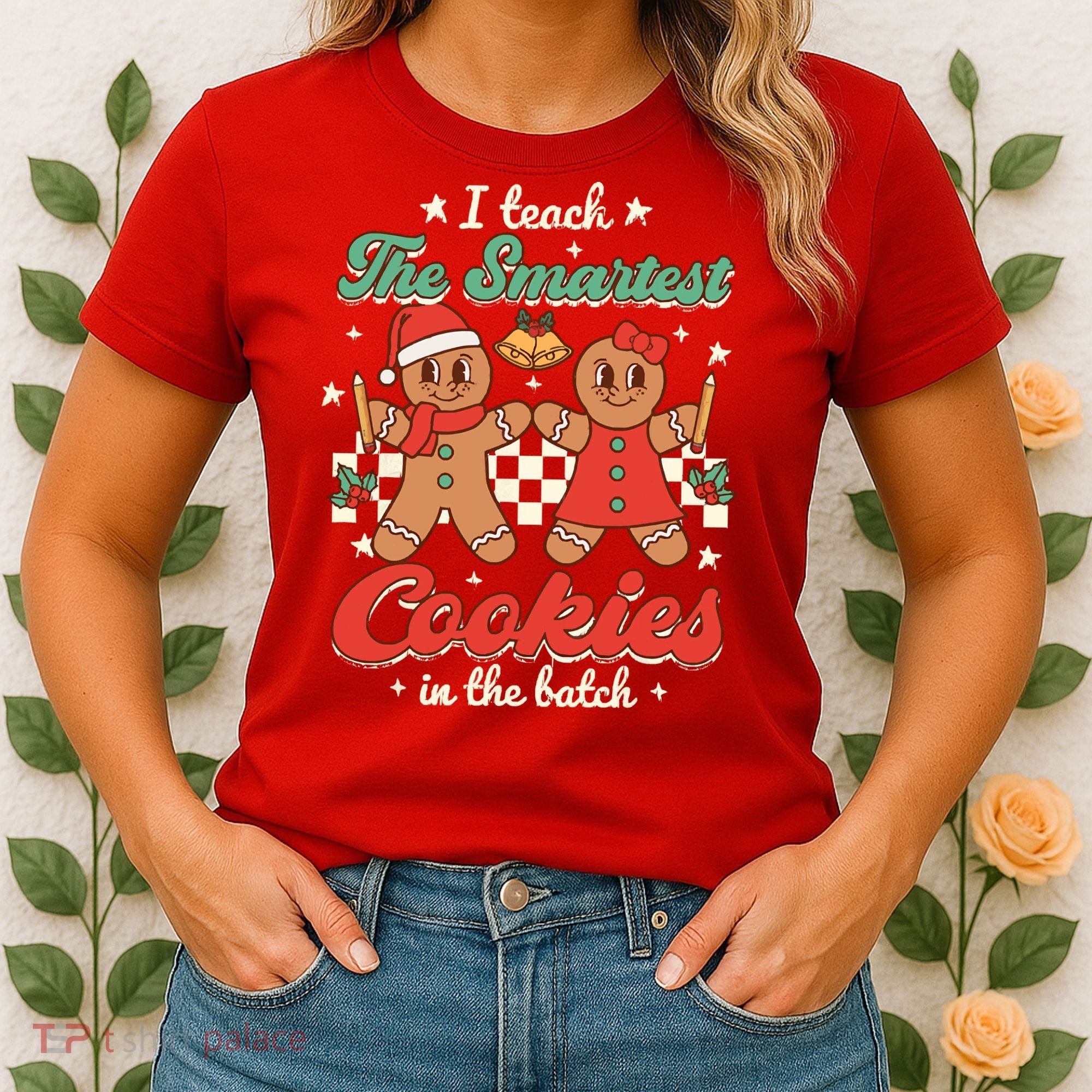 I Teach The Smartest Cookies In The Batch Teacher Christmas Women's T-Shirt