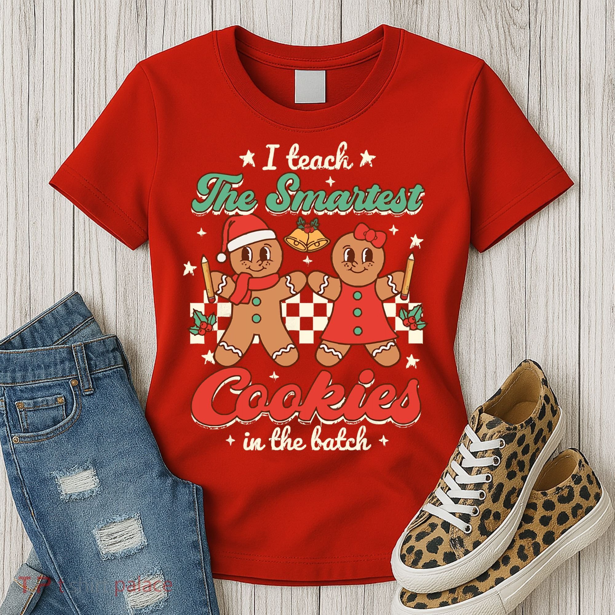I Teach The Smartest Cookies In The Batch Teacher Christmas Women's T-Shirt
