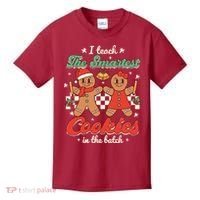I Teach The Smartest Cookies In The Batch Teacher Christmas Kids T-Shirt thumb 0