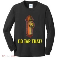 ID Tap That Funny Firefighter Kids Long Sleeve Shirt thumb 0
