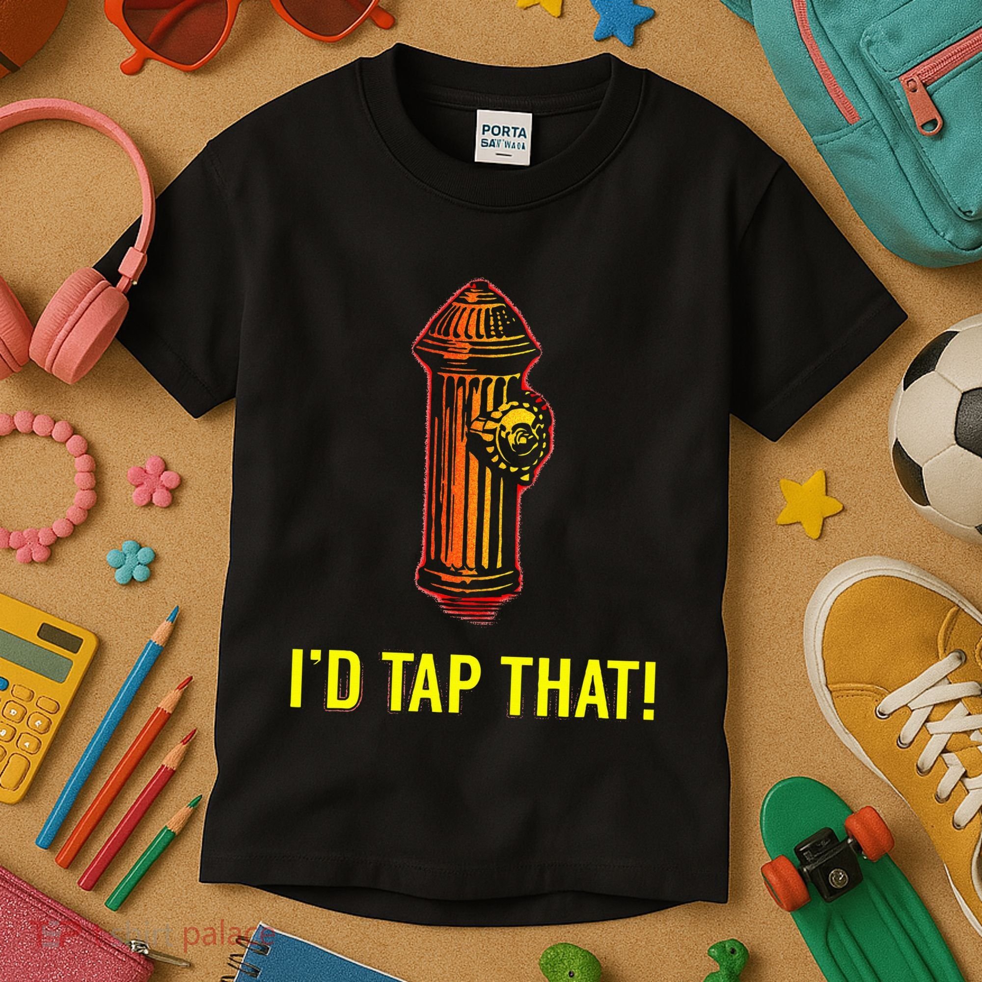 ID Tap That Funny Firefighter Kids T-Shirt