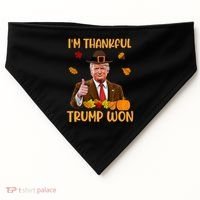 Im Thankful Trump Won Thanksgiving USA-Made Doggie Bandana thumb 0