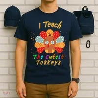 I Teach The Cutest Turkeys T-Shirt thumb 6