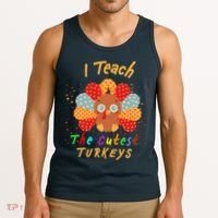 I Teach The Cutest Turkeys Tank Top thumb 3