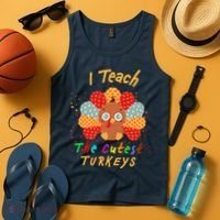I Teach The Cutest Turkeys Tank Top thumb 4