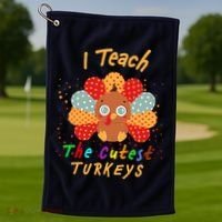 I Teach The Cutest Turkeys Golf Towel thumb 1