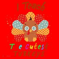 I Teach The Cutest Turkeys Santa Hat thumb 1