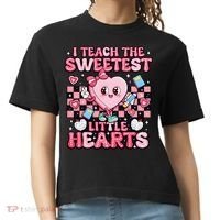 I Teach The Sweetest Little Hearts Teacher Valentines Day Comfort Colors Boxy T-Shirt thumb 0