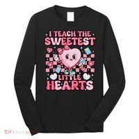 I Teach The Sweetest Little Hearts Teacher Valentines Day Long Sleeve Shirt thumb 0