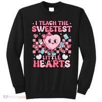 I Teach The Sweetest Little Hearts Teacher Valentines Day Sweatshirt thumb 0