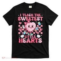 I Teach The Sweetest Little Hearts Teacher Valentines Day T-Shirt thumb 0