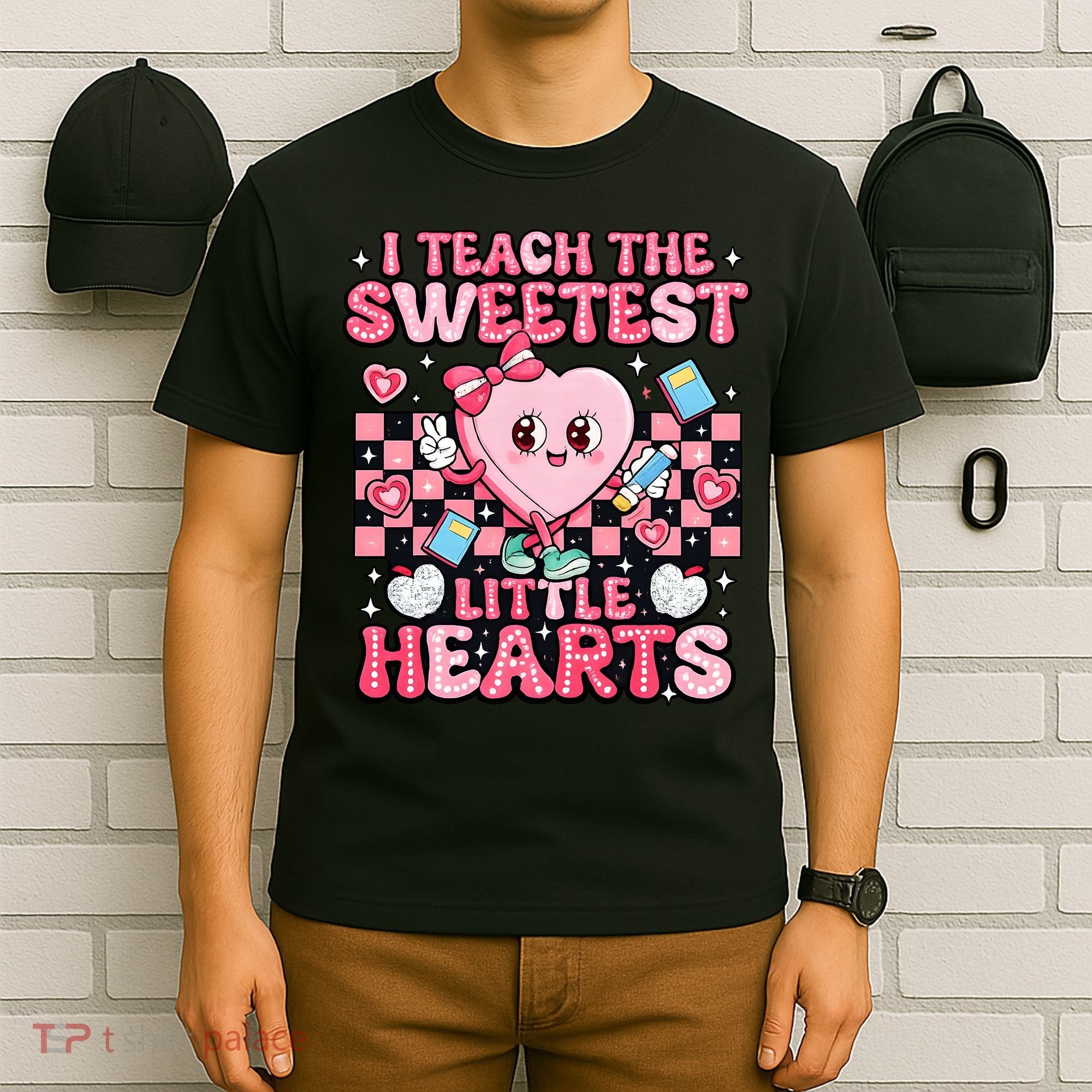 I Teach The Sweetest Little Hearts Teacher Valentines Day T-Shirt