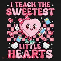 I Teach The Sweetest Little Hearts Teacher Valentines Day Women's Tank Top thumb 5
