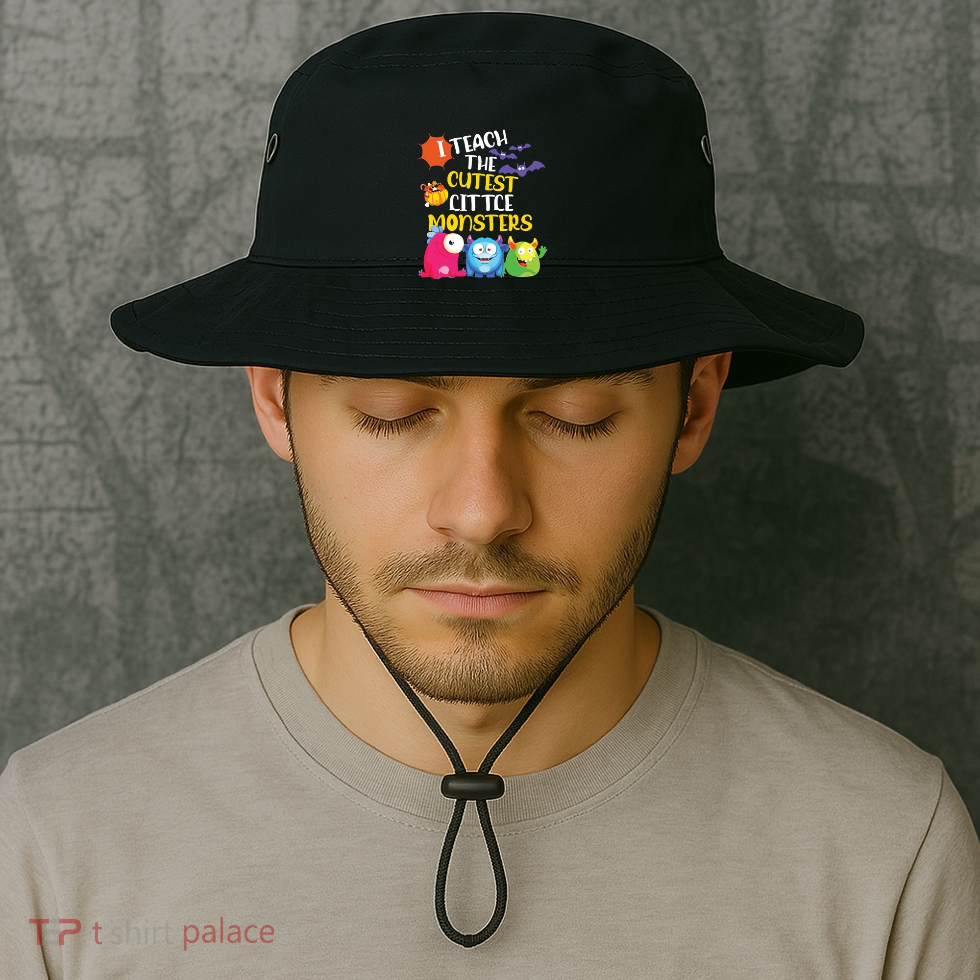 I Teach The Cutest Little Monsters Halloween Costume Teacher Bucket Hat