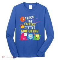 I Teach The Cutest Little Monsters Halloween Costume Teacher Long Sleeve Shirt thumb 0