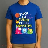 I Teach The Cutest Little Monsters Halloween Costume Teacher T-Shirt thumb 3