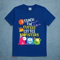 I Teach The Cutest Little Monsters Halloween Costume Teacher T-Shirt thumb 5