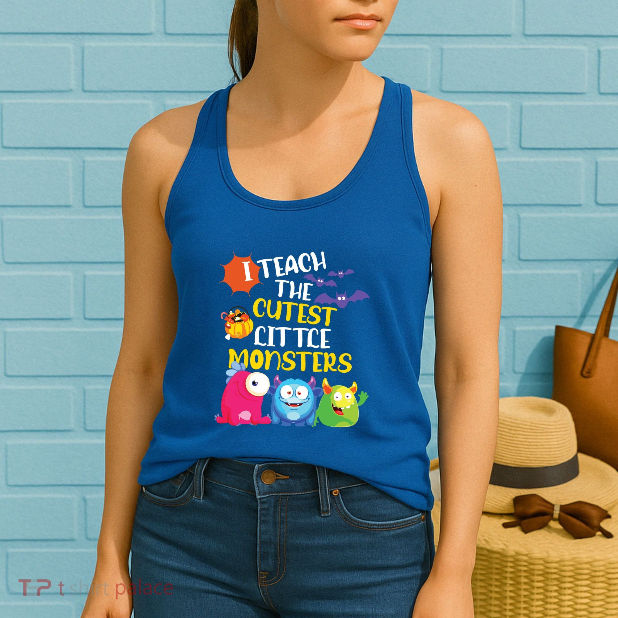 I Teach The Cutest Little Monsters Halloween Costume Teacher Women's Tank Top
