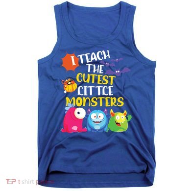 I Teach The Cutest Little Monsters Halloween Costume Teacher Tank Top