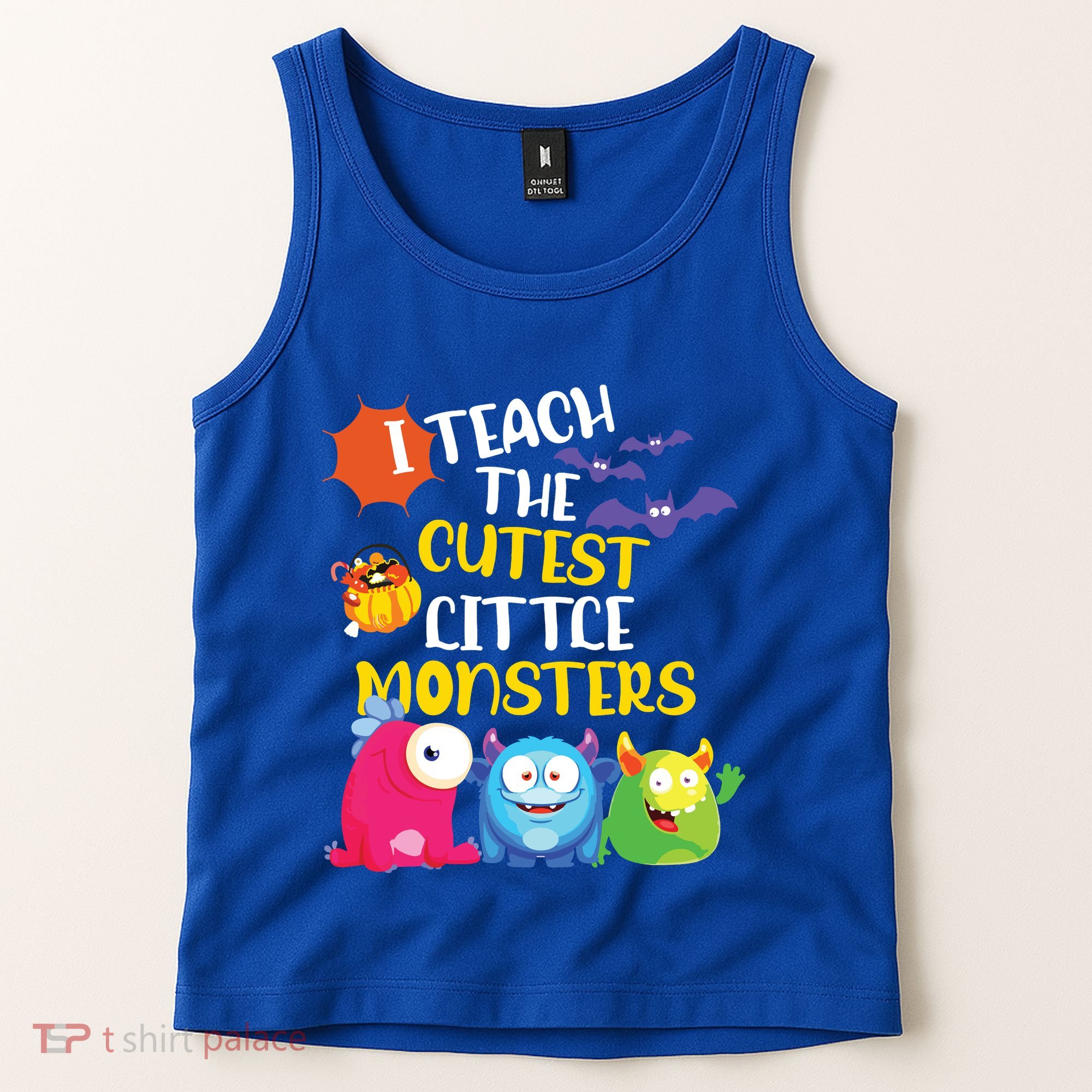 I Teach The Cutest Little Monsters Halloween Costume Teacher Tank Top