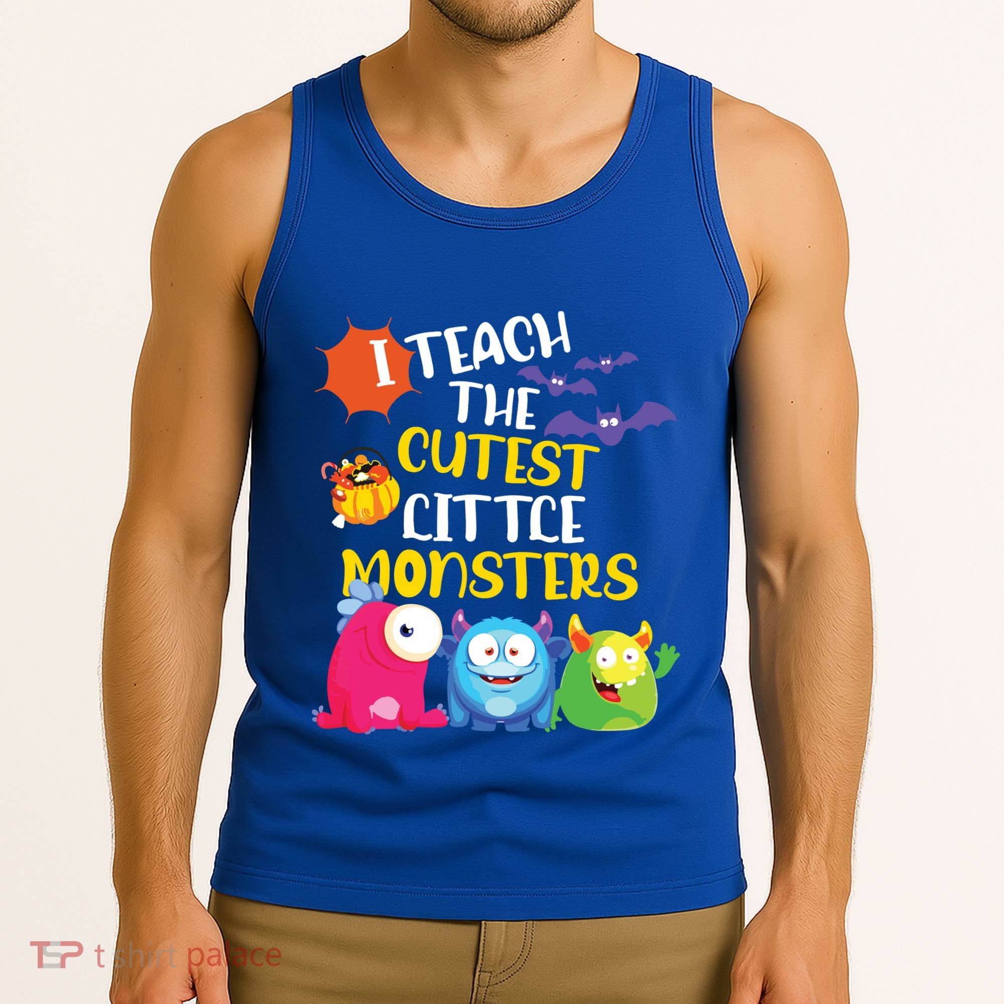 I Teach The Cutest Little Monsters Halloween Costume Teacher Tank Top