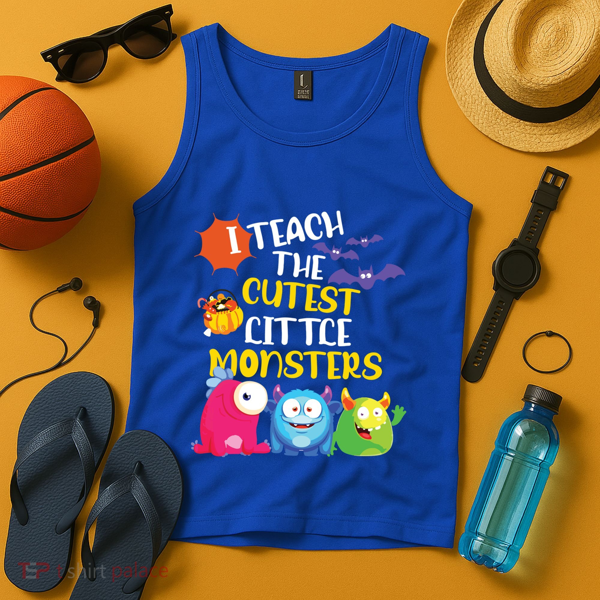 I Teach The Cutest Little Monsters Halloween Costume Teacher Tank Top