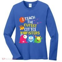 I Teach The Cutest Little Monsters Halloween Costume Teacher Women's Long Sleeve Shirt thumb 0
