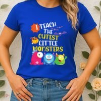 I Teach The Cutest Little Monsters Halloween Costume Teacher Women's T-Shirt thumb 2