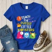 I Teach The Cutest Little Monsters Halloween Costume Teacher Women's T-Shirt thumb 3