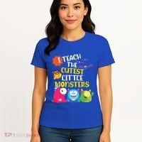 I Teach The Cutest Little Monsters Halloween Costume Teacher Women's T-Shirt thumb 4