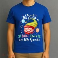 I Teach The Cutest Little Elves In 6Th Grade Teacher Xmas Gift T-Shirt thumb 3