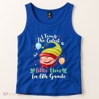 I Teach The Cutest Little Elves In 6Th Grade Teacher Xmas Gift Tank Top thumb 2